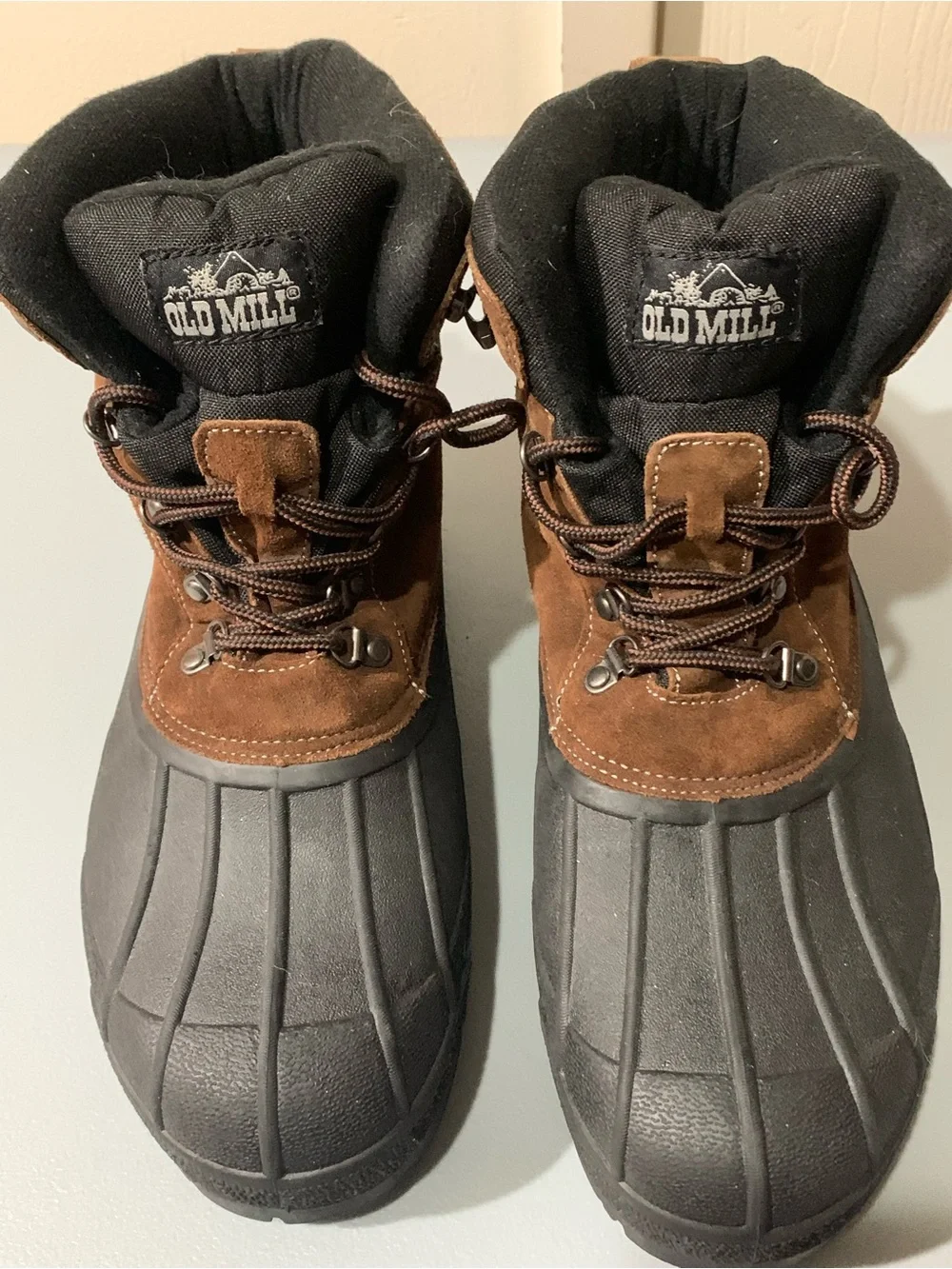 Men's Brown and Black Waterproof Winter Duck Boots